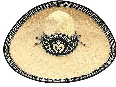 Sombrero Charro Galoneado.Paja De Trigo. Size 58 (7 1/4 ) Negro. Handmade MX. • $99