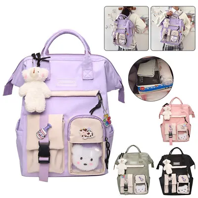 £6.45 • Buy Teens School Backpack Kawaii Cute Bear College Travel Bag Girls Casual Women Bag