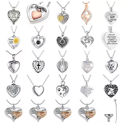 Cremation Jewelry Urn Necklaces For Ashes Memorial Keepsake Necklace Pendant^_^ • $10.16