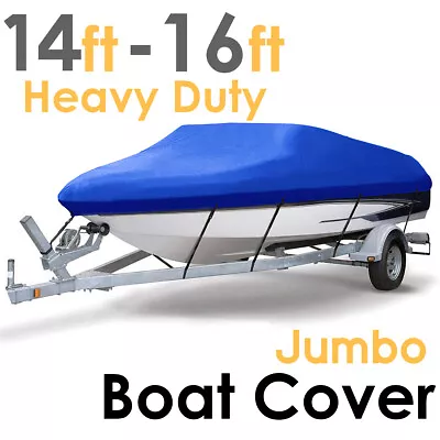 £28.99 • Buy 14-16FT Heavy Duty Boat Speedboat Cover Waterproof Fish Ski For V-Hull Marine UK