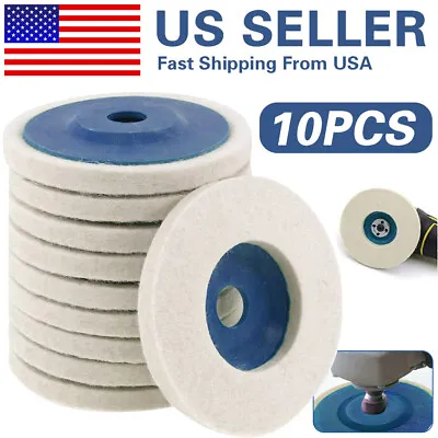 10Pcs 4  Wool Polishing Discs Finishing Wheel Buffing Pads For 100 Angle Grinder • $9.99