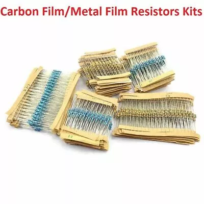 1W 2W 3W 5W Carbon Film Resistor Kit 1/2W 1W Metal Film Resistor Combination Kit • $12.16