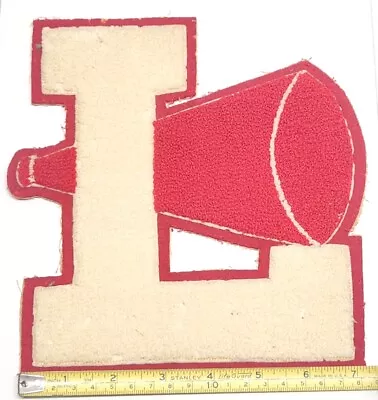 Vintage Cheerleading Varsity Letter Letterman Jacket Patch L Red & White • $16