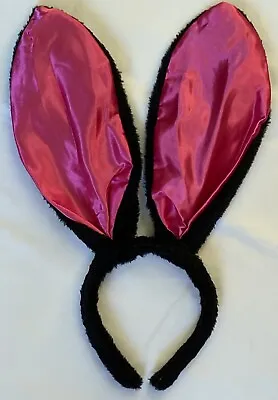 Black Pink Fabric Easter Bunny Rabbit Ears Ear Hen Party Headband Fancy DressNEW • £3.39