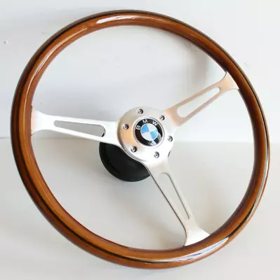 Steering Wheel Fits For  BMW Wood Silver Vintage E10 2002 1502 1602 1802 65-76' • $334.26