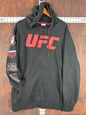 UFC Ultimate Fighting Championship Zip Hoodie Jacket Black Red Bred Mens 2XL XXL • $50