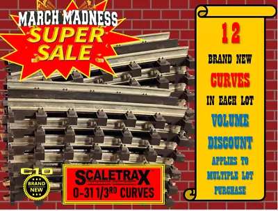 MTH SCALETRAX O31  1/3rd  CURVE 12 PER LOT 80 CENTS/TRACK $8.40 PER LOT OF 12 • $8.40