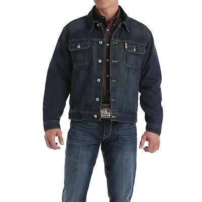 Cinch Men's Dark Stone Wash Denim Button Up Jacket MWJ1122014 • $71.97