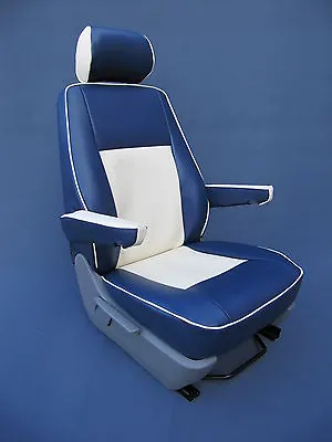 VW T5 Or T6 Tailored Genuine Fit Waterproof Van Captain Seat Covers Blue & White • $386.57