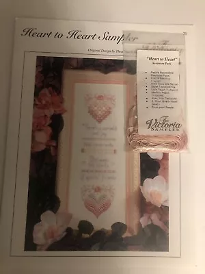 THE VICTORIA SAMPLER - HEART TO HEART SAMPLER Chart W/ Embellishment Pack • $55