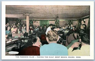 Postcard MS Biloxi Mississippi The Paddock Club Bar Lounge Gulf Coast MS05 • $19.99