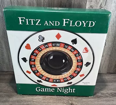 Fitz & Floyd Game Night Chip Dip Server Platter Poker Roulette Bowl 12” • £28.88