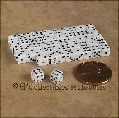 NEW 5mm 50 White Mini Six Sided Dice Set RPG Game Miniature Tiny 3/16 Inch D6 • $6.99