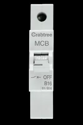 CRABTREE 16 AMP TYPE B 6kA MCB CIRCUIT BREAKER 61/B16 STARBREAKER • £5.60