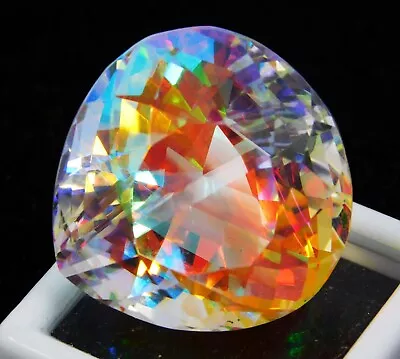 Certified 61.50 Ct Natural Rainbow Mystic Topaz Pear Cut Loose Gemstone • $1.25