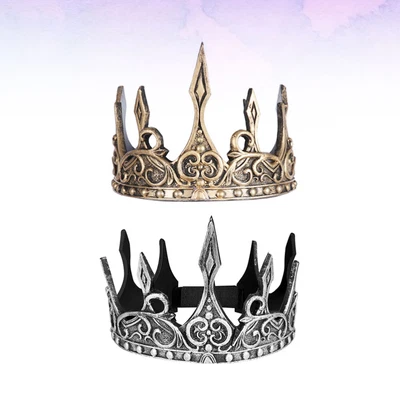 £12.58 • Buy 2pcs Royal Medieval Crown Headband PU Crown Mens Crown Cosplay Headdress Party D
