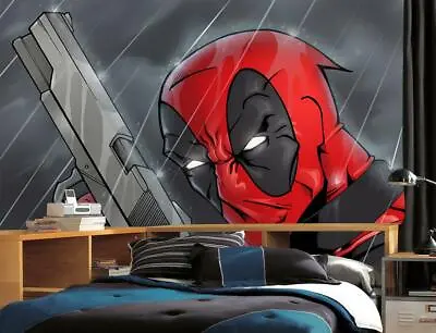 Photo Wallpaper Wall Mural Woven Self-Adhesive Art Deadpool Marvel Movie M17 • $26.24