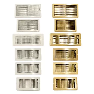 FLOOR REGISTER A/C Vent Heat Air Duct Cover Grille Metal Damper Brown Or White  • $12.49