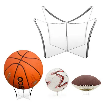 $6.64 • Buy Clear Acrylic Ball Display Stand Basketball Football Rugby Soccer Holder