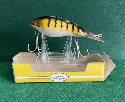 Vintage Fred Arbogast Muskie Mudbug Fishing Lure Yellow Mackerel 145 • $9.99