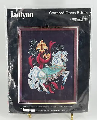 Janlynn Counted Cross Stitch Medieval Horse #50-211 Vintage 1985 • $19.99