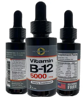 Extra Strength Vitamin B12 Sublingual Liquid Drops Methylcobalamin B 12 2fl Oz • $14.15