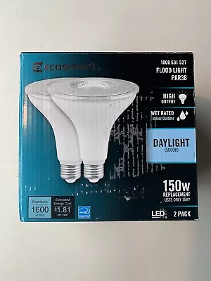 Ecosmart PAR38 Dimmable LED Flood Light 150-Watt Daylight 2-Pack 1008631527 • $19.99