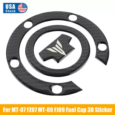 Real Carbon Fiber Gas Cover Decal Fuel Tank Pad For R1 R6 MT-07 MT-09 FZ1 FZ6 /8 • $10.49