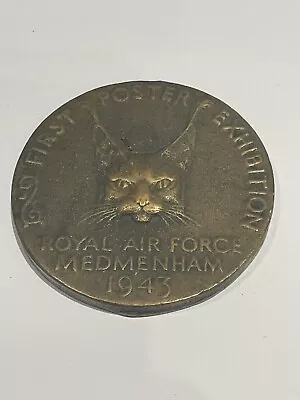 £395 • Buy RAF WW2 Medmenham Bronze Medal Medallion 1943 First Poster Exhibition CAT Design