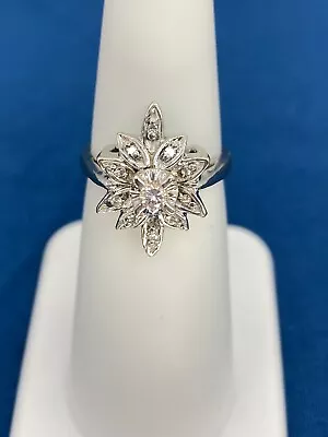 14kt White Gold Vintage Diamond Cluster Ring  1002080-2 • $599.95