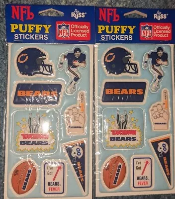 Vintage Puffy Stickers NFL Football Chicago Bears Russ ~ NEW In Pack Lot Of 2 • $5