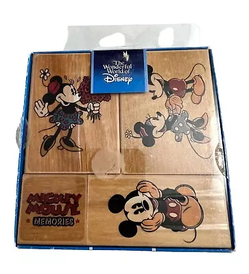 Wonderful World Of Disney Wood Mounted Rubber Stamp Set Of 4 Mickey Mouse • $14.95