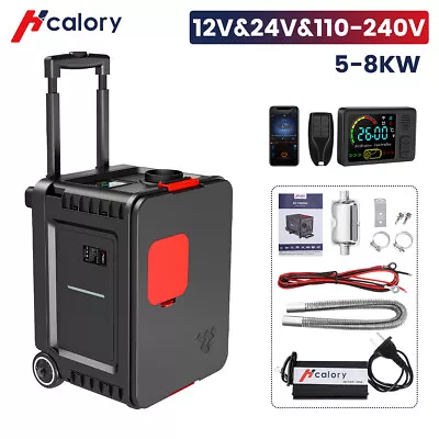 Hcalory® Trolley Bluetooth Diesel Air Heater 12V 5KW-8KW Caravan W/ AC Converter • $155.59