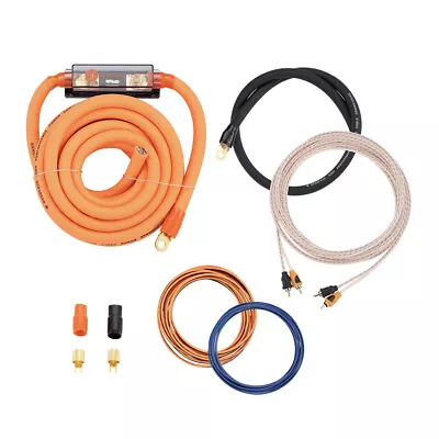 Bassface 0AWG 150A 5m Car Amp Sub Power Wiring Kit OFC Blend Pre-Crimped Cables • £61.99