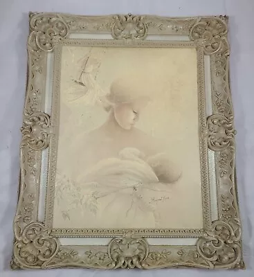 Vintage Margaret Kane  Love  Mother Infant Baby Framed Wall Art 19 X 15 • $29.99