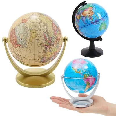 WORLD GLOBE EARTH Map Rotating Geography Ocean Classroom Learning Desktop Home • $12.75