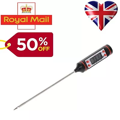 Digital Food Thermometer Temperature Probe Meat Cooking Sugar Milk BBQ Turkey UK • £3.99