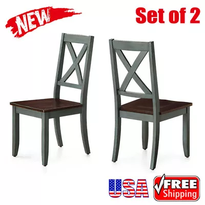 2 PACK Crossing Dining Room Chairs Kitchen With Vintage Look Modern Office NEW • $148.50