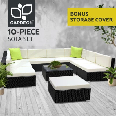 $1249.95 • Buy Gardeon 10pc Lounge Setting Wicker Sofa Set Outdoor Furniture Rattan Patio
