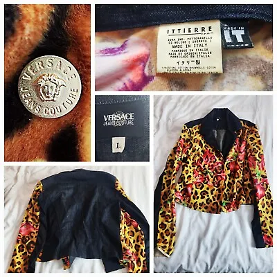 Versace Jeans Couture Jacket Denim And Synthetic Fur (pony Type) Large • $299