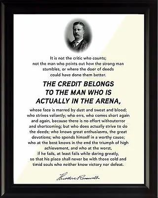  The Man In The Arena  Motivational Poster Print Picture Or Framed Wall Art • $15.67