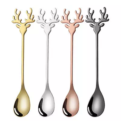 Kitchen Dessert Spoon Elk Head Soup Spoon Stainless Steel Soup Spoon Stirrer • $7.36