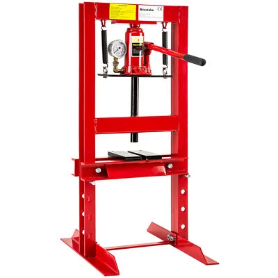 Hydraulikpresse 20 T – Pneumatisch + Manuell, Werkstattpresse Mit Handpumpe, Verstellbarer Tisch