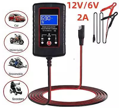 6/12V Smart Automatic Battery Charger 2A Maintainer Motorcycle Car Trickle Float • $13.89