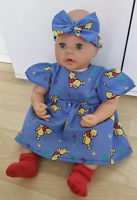 £8.99 • Buy Baby Annabell Or 18 To 20 Inch Dolls 3 Piece Blue Winnie The Pooh Dress Set (57)