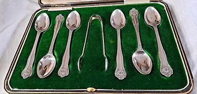 Antique Sheffield 1935 Mappin Webb Silver Sterling Tea Coffee Set Spoons & Nips • £93