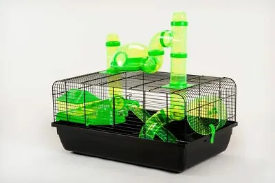 Hamster Cage Green Plastic With Tubes Brand New Single Tier - The Landmark • £40.49