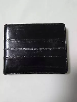 Genuine Eel Skin Leather Bifold Wallet For Men Credit Card Wallet 1 ID Window • $23