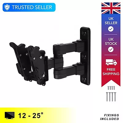 £9.99 • Buy TV / Monitor Mount Full Motion For 12-25 Inch TVs Multi Position Swivel & Tilt