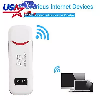 4G LTE Wireless Router WiFi Mobile Broadband Modem USB Dongle Unlocked White TU • $13.87